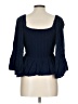 Angie 100% Rayon Blue 3/4 Sleeve Blouse Size L - photo 2