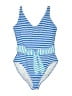 Unbranded Stripes Blue One Piece Swimsuit Size XL (estimated) - photo 1