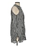 Eileen Fisher Checkered-gingham Black Sleeveless Button-Down Shirt Size XS - photo 4