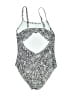 Calvin Klein Animal Print Silver One Piece Swimsuit Size M - photo 2