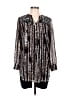 Black Label by Chico's 100% Polyester Animal Print Black Long Sleeve Blouse Size Med (1) - photo 1