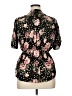 J for Justify 100% Polyester Floral Black Short Sleeve Blouse Size 1X - photo 2