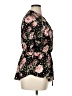 J for Justify 100% Polyester Floral Black Short Sleeve Blouse Size 1X - photo 4