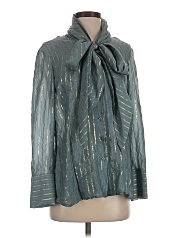 Black Label by Chico's Long Sleeve Silk Top (view 1)