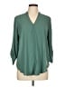 Lush 100% Polyester Green 3/4 Sleeve Blouse Size L - photo 1