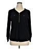 Ellen Tracy Black Long Sleeve Blouse Size XL - photo 1