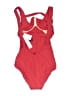Amoressa Solid Red One Piece Swimsuit Size 10 - photo 2