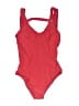 Amoressa Solid Red One Piece Swimsuit Size 10 - photo 1