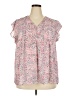 Carolina Belle 100% Polyester Pink Short Sleeve Blouse Size 2X - photo 1