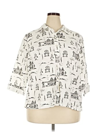 Cj Banks 3/4 Sleeve Button-Down Shirt (view 1)