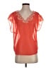 Alya 100% Polyester Orange Short Sleeve Blouse Size S - photo 1