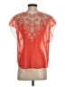 Alya 100% Polyester Orange Short Sleeve Blouse Size S - photo 2