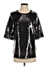Zara 100% Polyester Silver 3/4 Sleeve Top Size S - photo 1