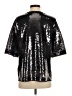 Zara 100% Polyester Silver 3/4 Sleeve Top Size S - photo 2
