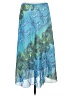 One World 100% Polyester Tropical Blue Casual Skirt Size M - photo 1