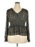 DR2 Teal Gray Long Sleeve Blouse Size XXL - photo 1