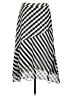 Halogen 100% Polyester Stripes Silver Casual Skirt Size M - photo 1