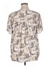 DR2 100% Polyester Paisley Ivory Short Sleeve Blouse Size XL - photo 2