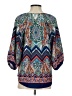 Renee C. Blue 3/4 Sleeve Blouse Size S - photo 2