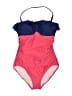 Boden Color Block Pink One Piece Swimsuit Size 4 - photo 1