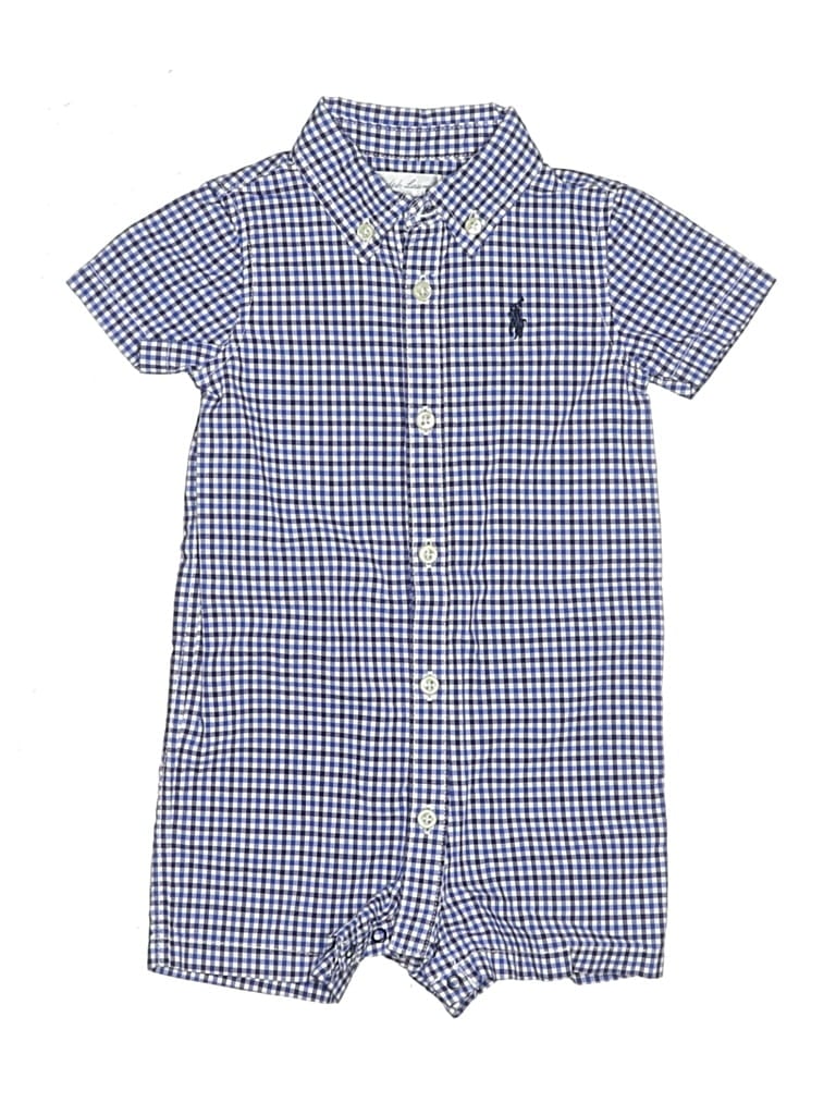 Pre-owned Ralph Lauren Babies' Short Sleeve Onesie In Blue