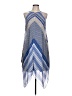 MSK 100% Polyester Chevron-herringbone Blue Casual Dress Size 12 - photo 1