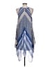 MSK 100% Polyester Chevron-herringbone Blue Casual Dress Size 12 - photo 2