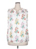 Talbots 100% Cotton Floral White Sleeveless Blouse Size 2X - photo 1