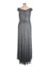 Montage by Mon Cheri 100% Polyester Metallic Silver Cocktail Dress Size 18 - photo 2