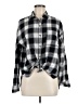 Old Navy 100% Cotton Plaid Black Long Sleeve Button-Down Shirt Size M - photo 1
