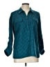 NY Collection Houndstooth Teal Long Sleeve Blouse Size L - photo 1