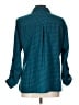 NY Collection Houndstooth Teal Long Sleeve Blouse Size L - photo 2