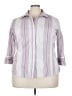 George Stripes Pink 3/4 Sleeve Button-Down Shirt Size 22 - 24 - photo 1