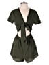 Polly 100% Polyester Solid Green Romper Size 8 - photo 1