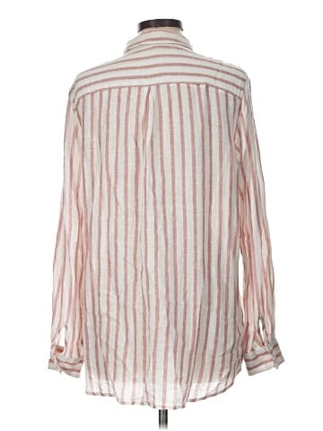 fleur bleue Long Sleeve Button-Down Shirt (view 2)