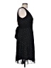 Glam 100% Polyester Polka Dots Black Cocktail Dress Size L - photo 4