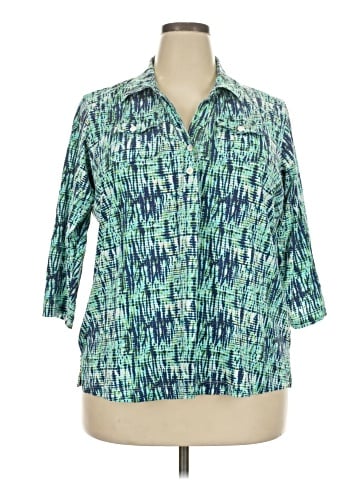 Riders by Lee 3/4 Sleeve Button-Down Shirt (view 1)