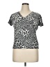 Ruby Rd. Animal Print Gray Short Sleeve T-Shirt Size XL - photo 1