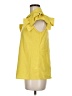 T Tahari 100% Polyester Yellow Short Sleeve Blouse Size M - photo 5