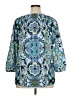 Lane Bryant 100% Polyester Blue 3/4 Sleeve Blouse Size 14 - 16 Plus - photo 2