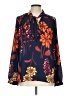 Stylus 100% Polyester Blue Long Sleeve Blouse Size L - photo 1