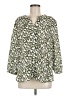 Jachs Girlfriend 100% Polyester Animal Print Green 3/4 Sleeve Blouse Size M - photo 1