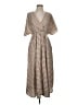 SOFIA Checkered-gingham Brown Casual Dress Size XXS (estimated) - photo 1