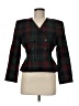 Le Suit Plaid Burgundy Blazer Size 6 Petite - photo 1