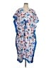 Printfresh 100% Cotton Print Blue Casual Dress Size 0X - photo 1