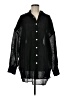 Vitamin A 100% Linen Black Long Sleeve Blouse Size M - photo 1