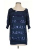 Love Rocks Blue 3/4 Sleeve Top Size S - photo 1