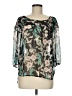 Lauren Conrad 100% Polyester Teal 3/4 Sleeve Blouse Size M - photo 1