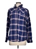 Jachs Girlfriend Plaid Blue Long Sleeve Button-Down Shirt Size L - photo 1