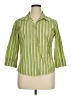 A.L.C. Stripes Green 3/4 Sleeve Button-Down Shirt Size XL - photo 1